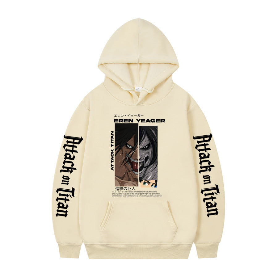 Attack On Titan Ackerman Korean anime sweatshirt hoodie-black letters on sleeves
