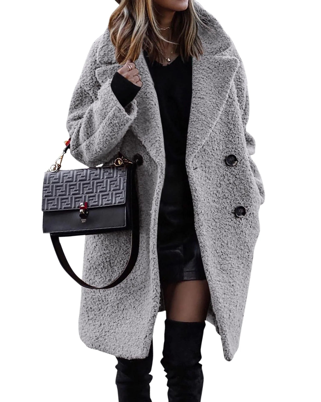 Women's Mid-Length Polar Fleece Winter Coat