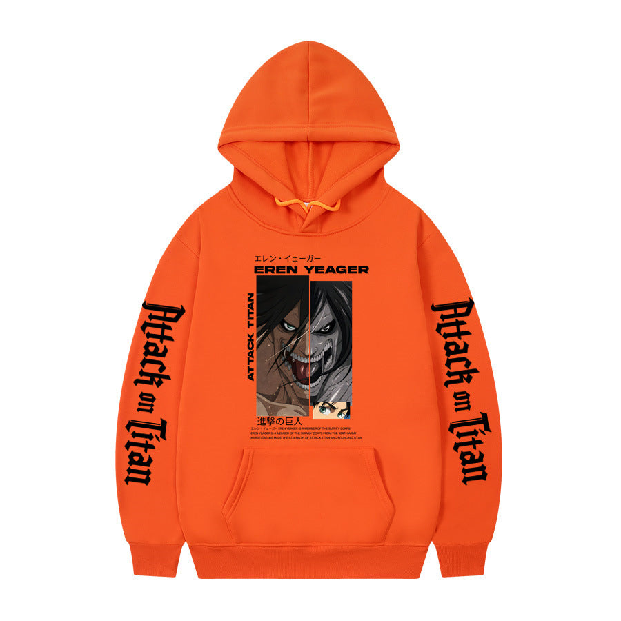 Attack On Titan Ackerman Korean anime sweatshirt hoodie-black letters on sleeves