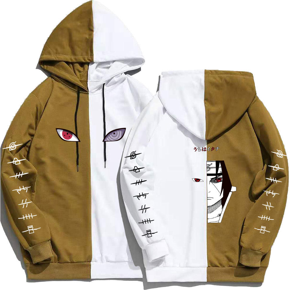 Japanese anime Naruto Uchiha Itachi hoodie large size loose stitching sweater men's and women's tops
