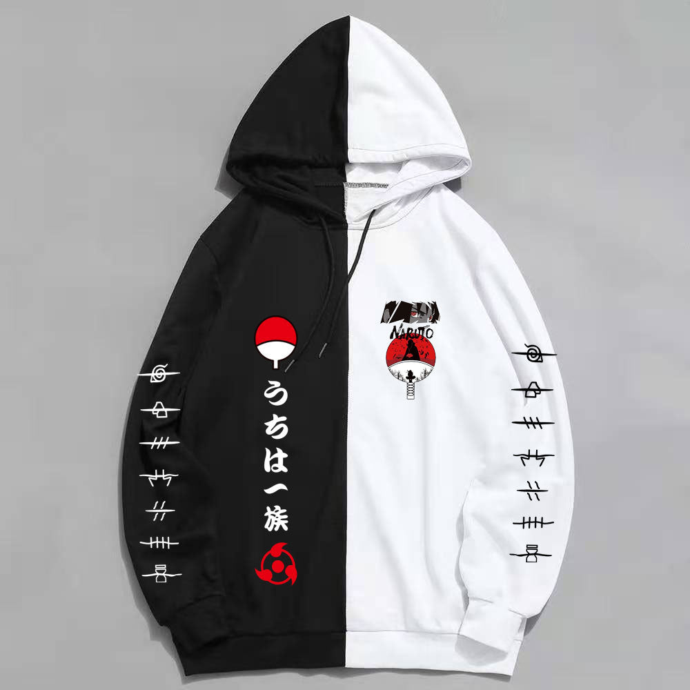 Japanese anime Naruto Uchiha Itachi hoodie large size loose stitching sweater men's and women's tops