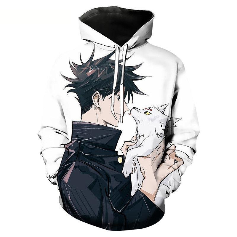 Cross-border e-commerce men's 3D printed hoodie handsome kawaii anime character printed sweatshirt drop shipping