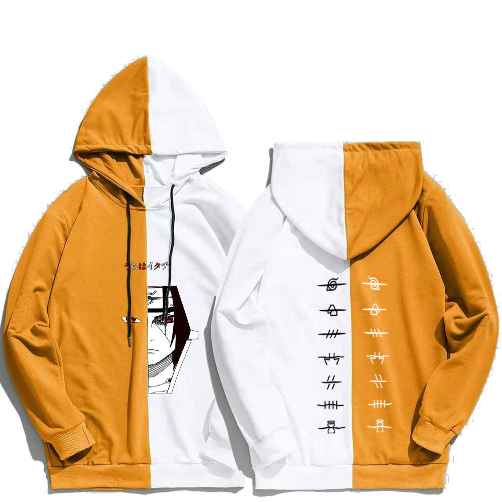 Japanese anime Naruto Uchiha Itachi hoodie large size loose stitching sweater men's and women's tops