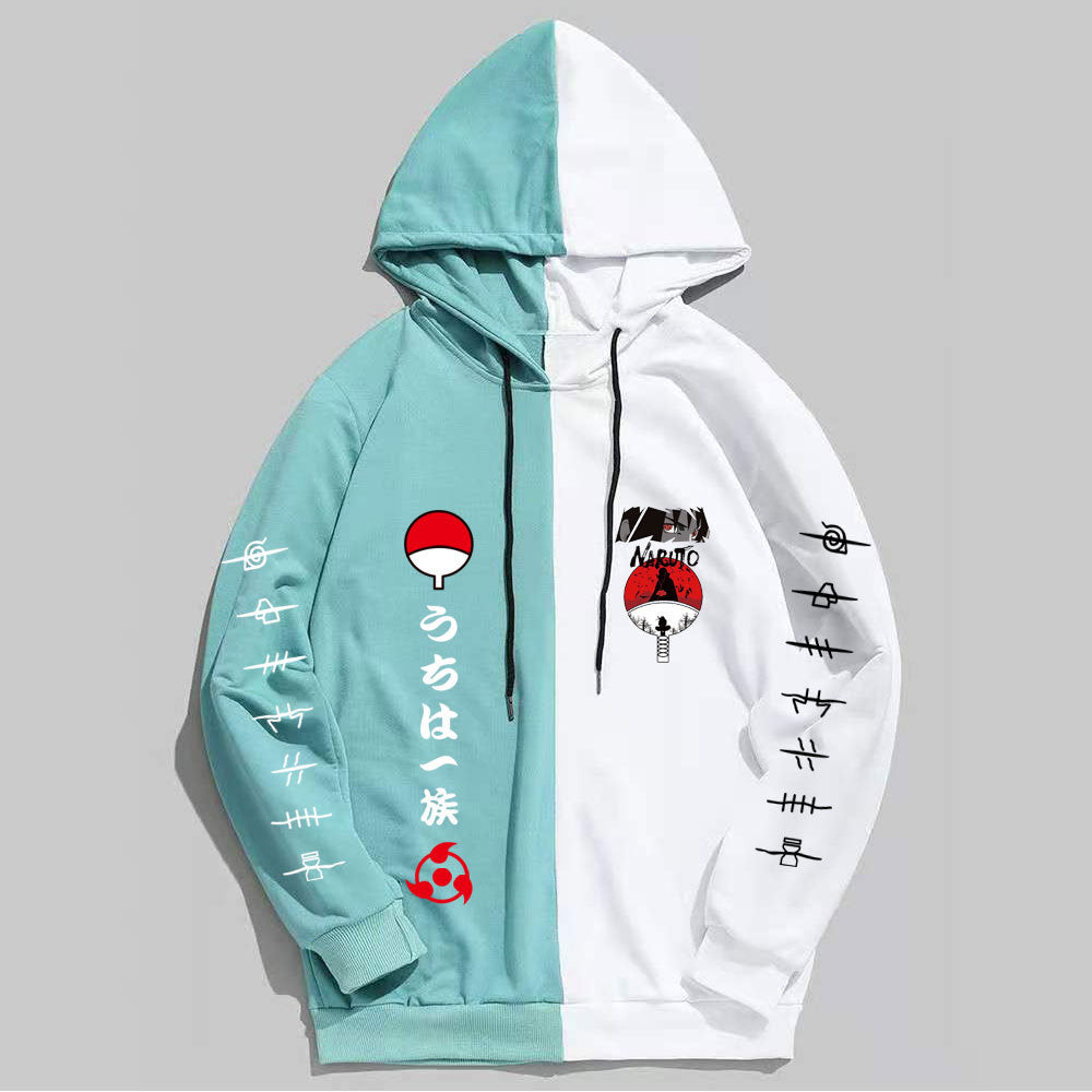 Japanese anime Naruto Uchiha Itachi hoodie large size loose stitching sweater men's and women's tops