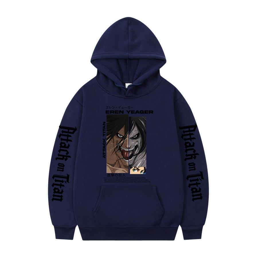 Attack On Titan Ackerman Korean anime sweatshirt hoodie-black letters on sleeves