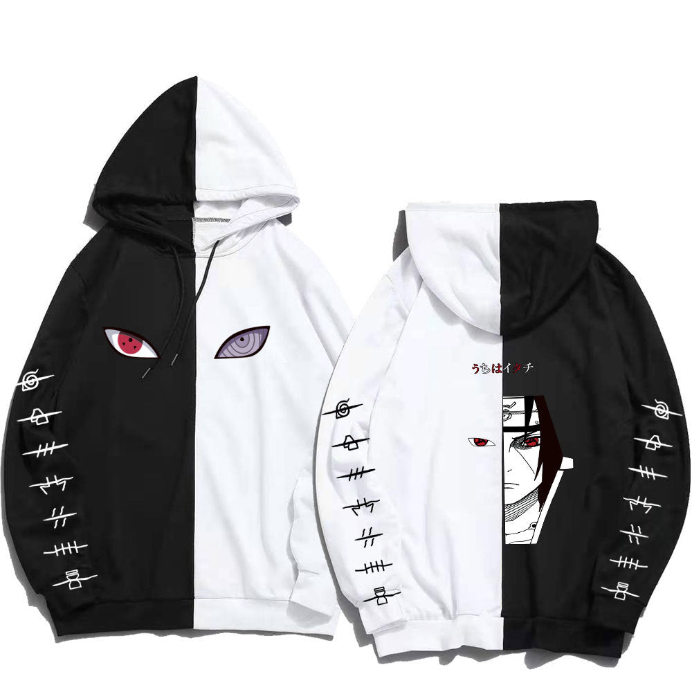 Japanese anime Naruto Uchiha Itachi hoodie large size loose stitching sweater men's and women's tops