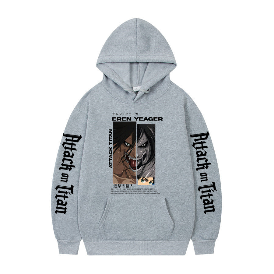 Attack On Titan Ackerman Korean anime sweatshirt hoodie-black letters on sleeves