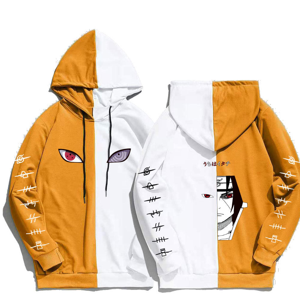 Japanese anime Naruto Uchiha Itachi hoodie large size loose stitching sweater men's and women's tops