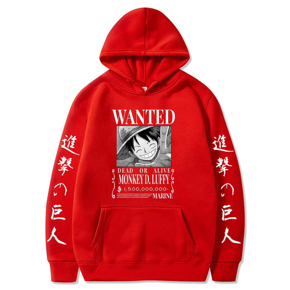 Luffy hoodie anime attack on titan hoodie fleece sweatshirt
