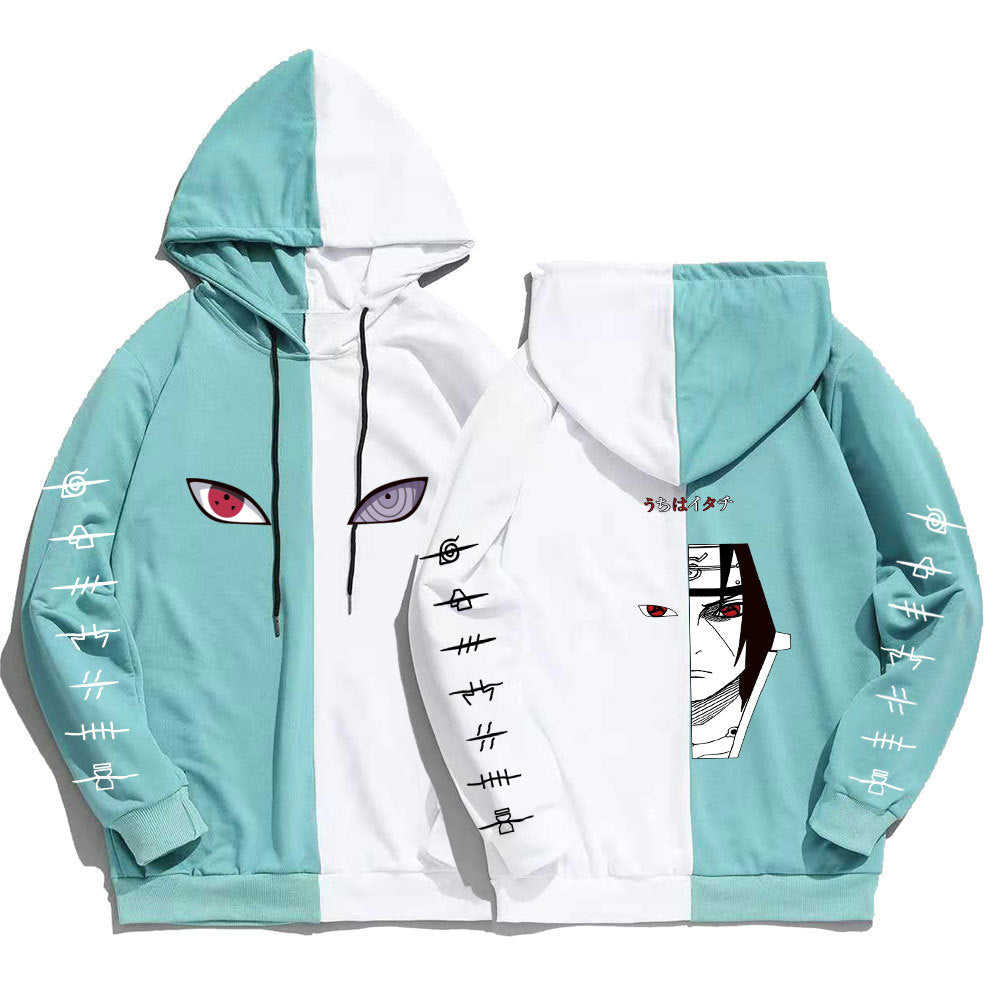 Japanese anime Naruto Uchiha Itachi hoodie large size loose stitching sweater men's and women's tops