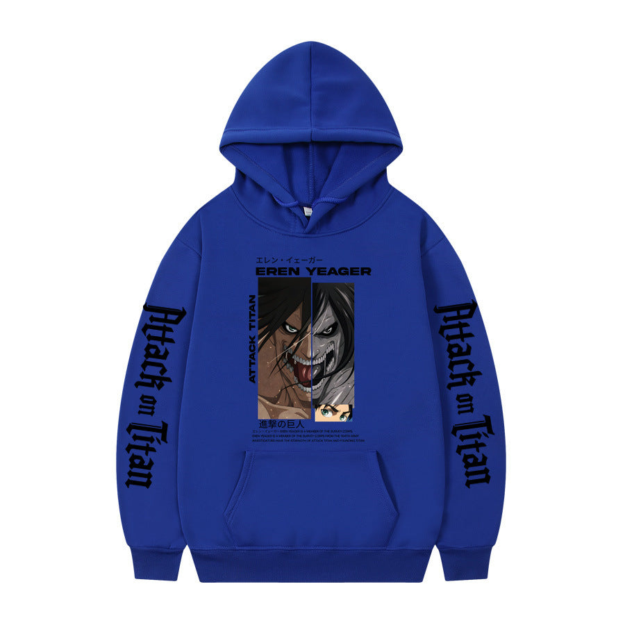 Attack On Titan Ackerman Korean anime sweatshirt hoodie-black letters on sleeves
