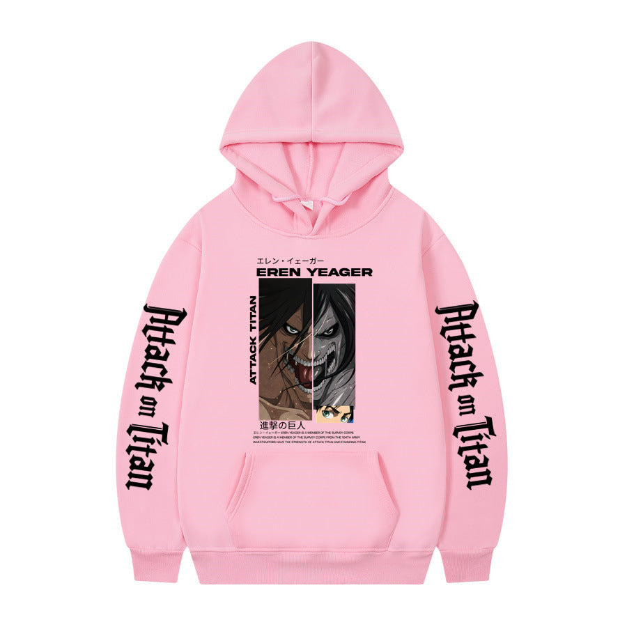 Attack On Titan Ackerman Korean anime sweatshirt hoodie-black letters on sleeves