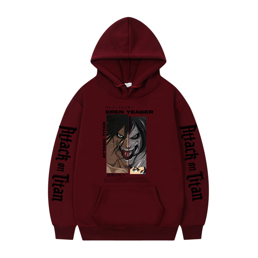 Attack On Titan Ackerman Korean anime sweatshirt hoodie-black letters on sleeves