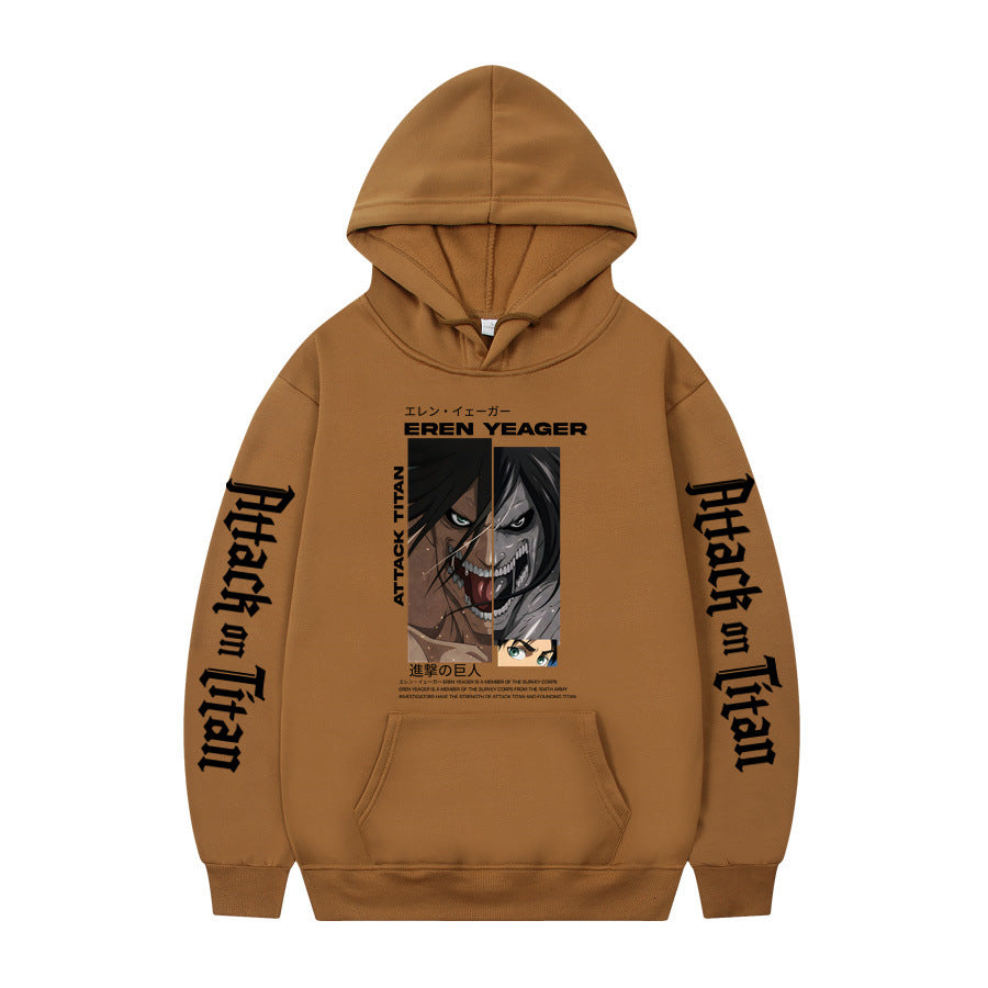 Attack On Titan Ackerman Korean anime sweatshirt hoodie-black letters on sleeves