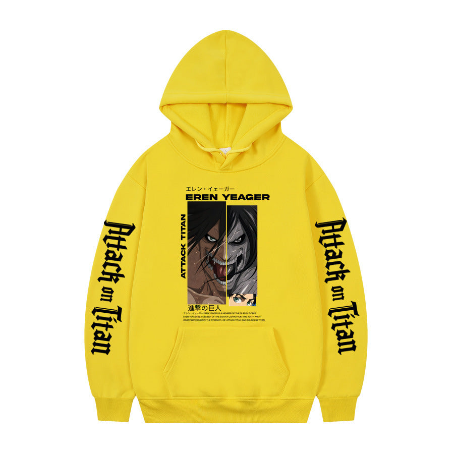 Attack On Titan Ackerman Korean anime sweatshirt hoodie-black letters on sleeves