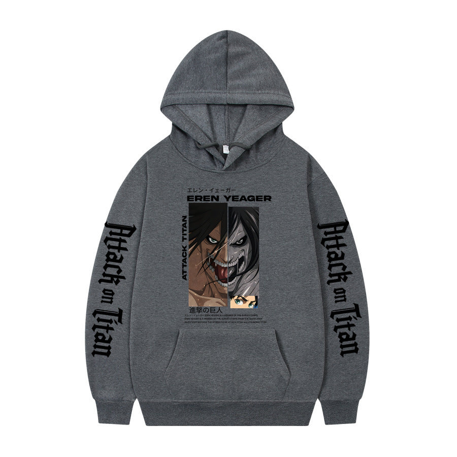 Attack On Titan Ackerman Korean anime sweatshirt hoodie-black letters on sleeves