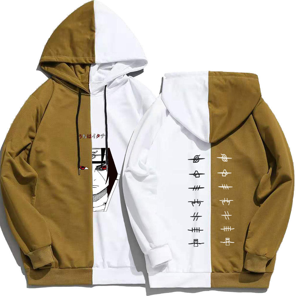 Japanese anime Naruto Uchiha Itachi hoodie large size loose stitching sweater men's and women's tops