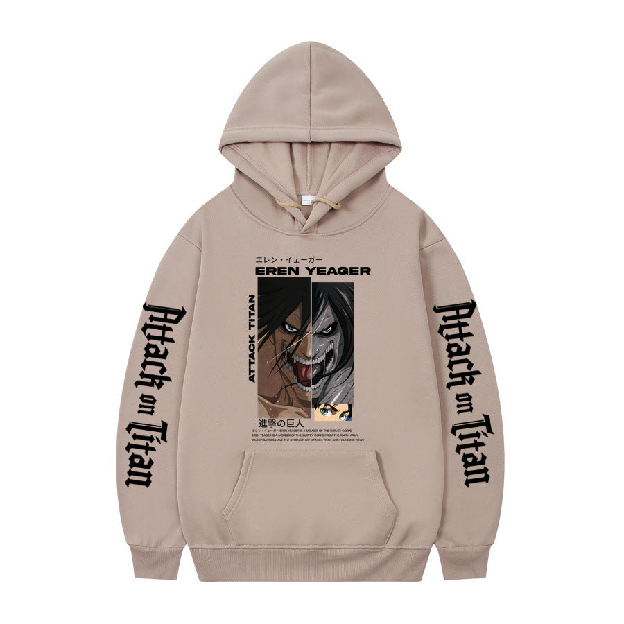 Attack On Titan Ackerman Korean anime sweatshirt hoodie-black letters on sleeves