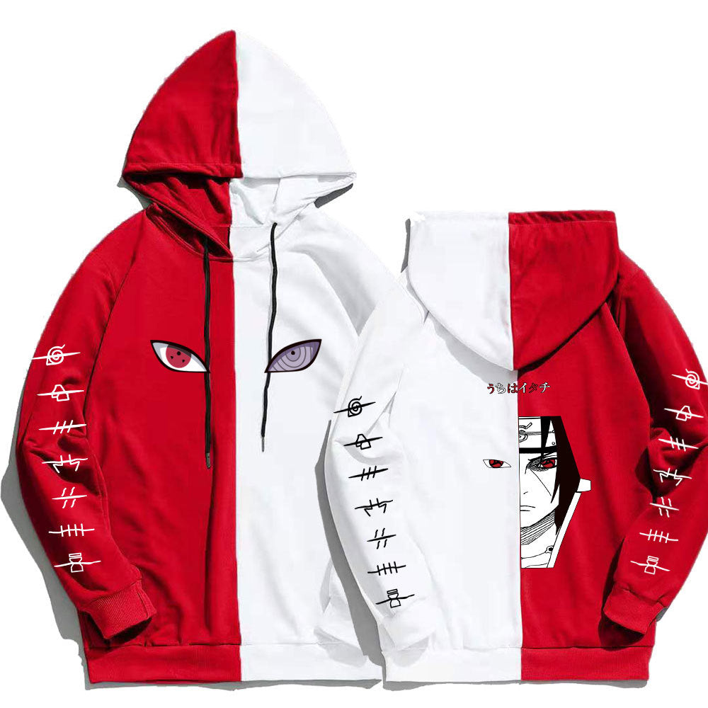Japanese anime Naruto Uchiha Itachi hoodie large size loose stitching sweater men's and women's tops