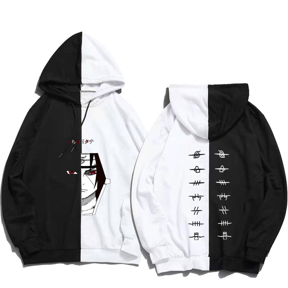 Japanese anime Naruto Uchiha Itachi hoodie large size loose stitching sweater men's and women's tops