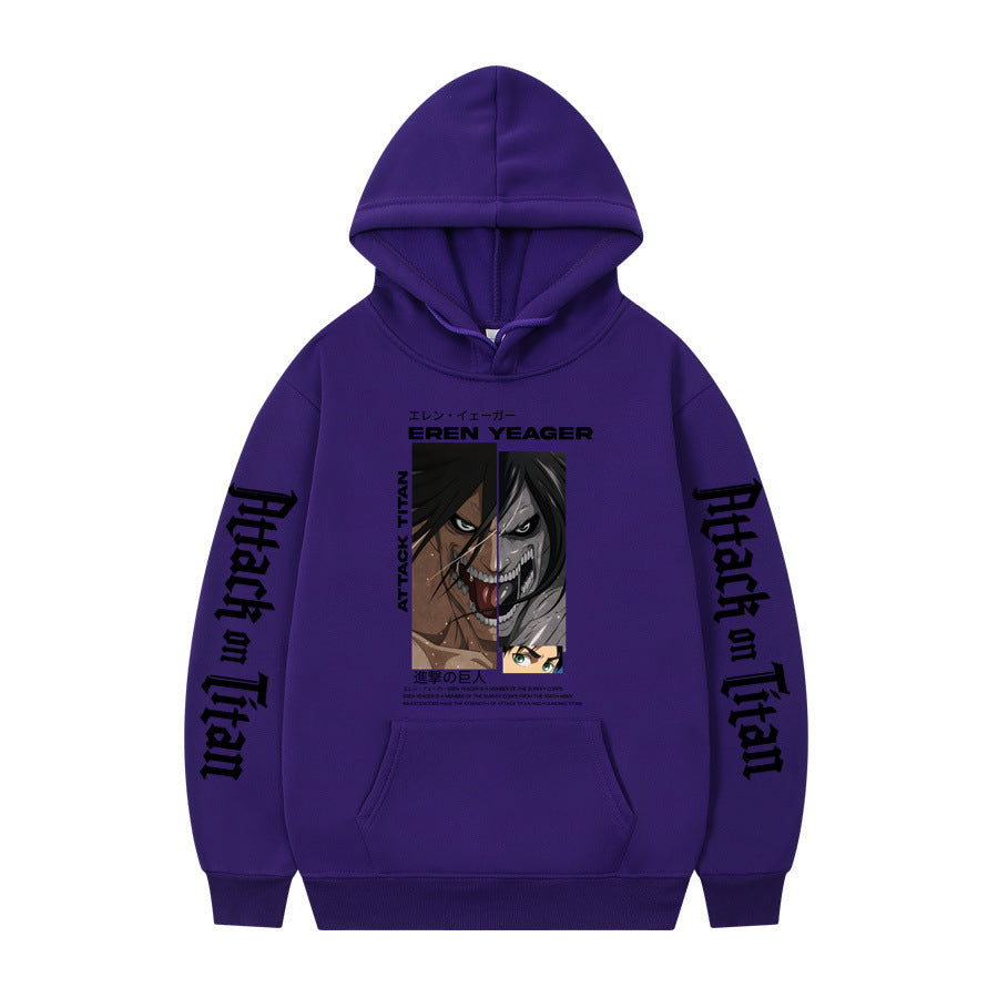 Attack On Titan Ackerman Korean anime sweatshirt hoodie-black letters on sleeves