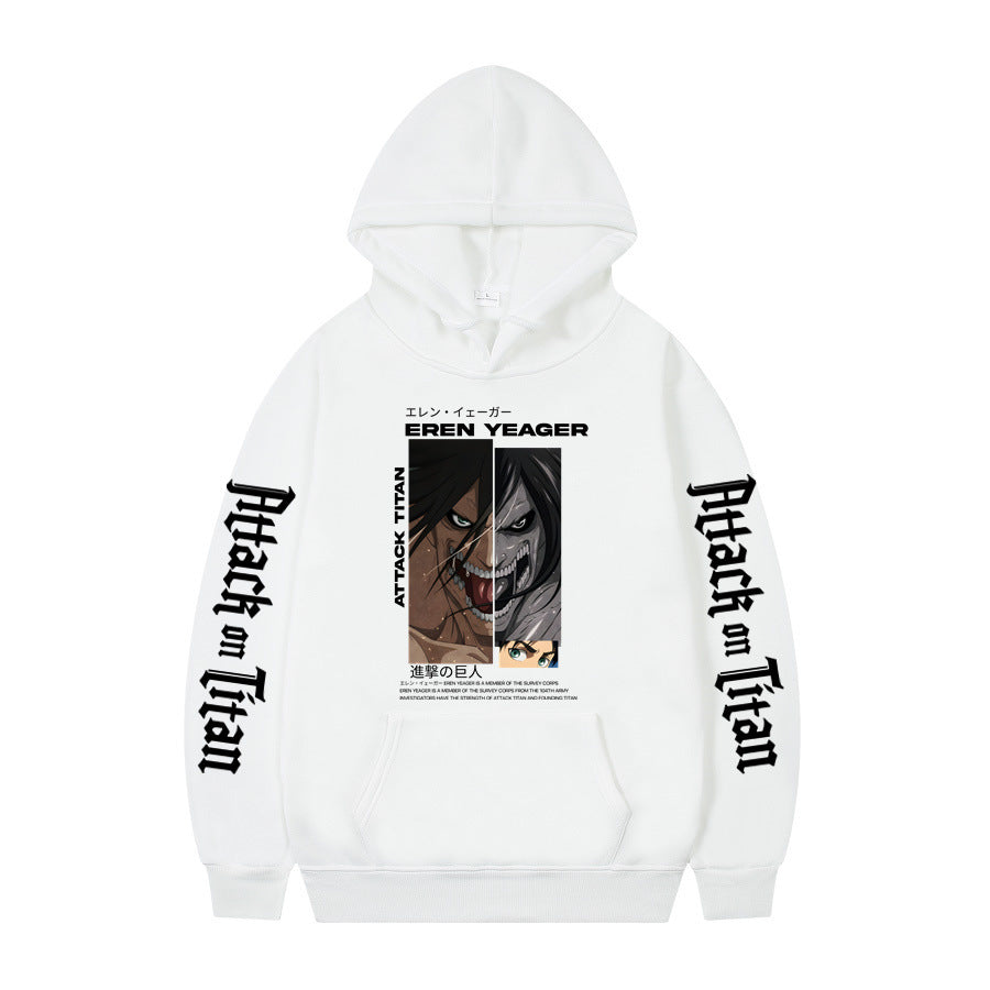 Attack On Titan Ackerman Korean anime sweatshirt hoodie-black letters on sleeves