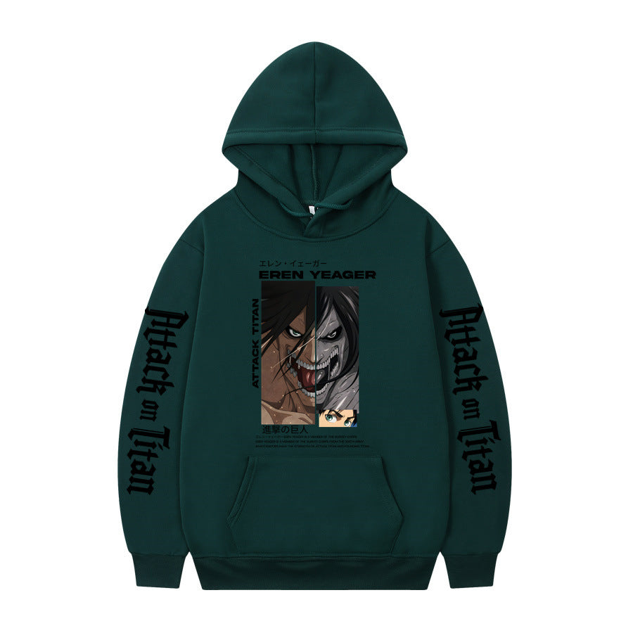 Attack On Titan Ackerman Korean anime sweatshirt hoodie-black letters on sleeves