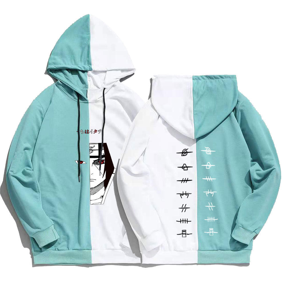 Japanese anime Naruto Uchiha Itachi hoodie large size loose stitching sweater men's and women's tops