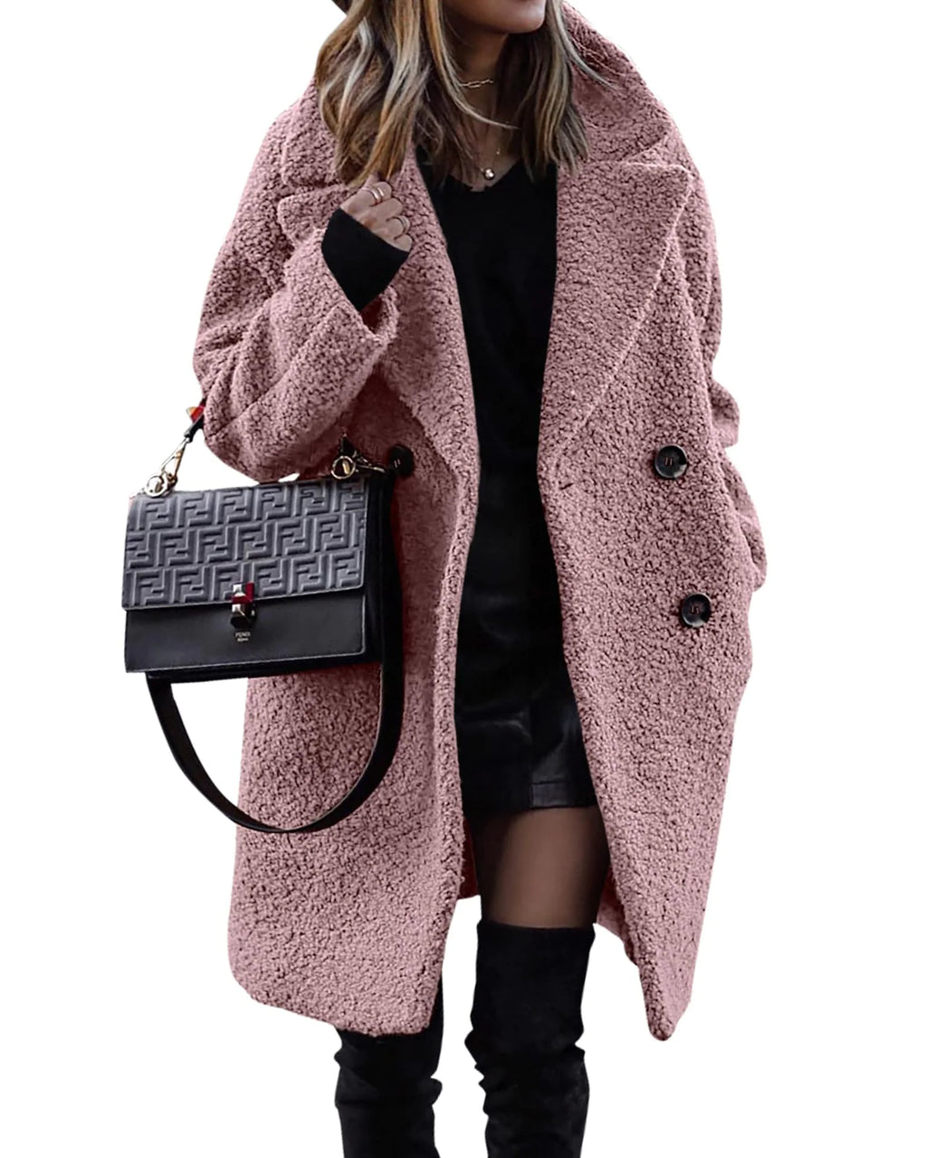 Women's Mid-Length Polar Fleece Winter Coat