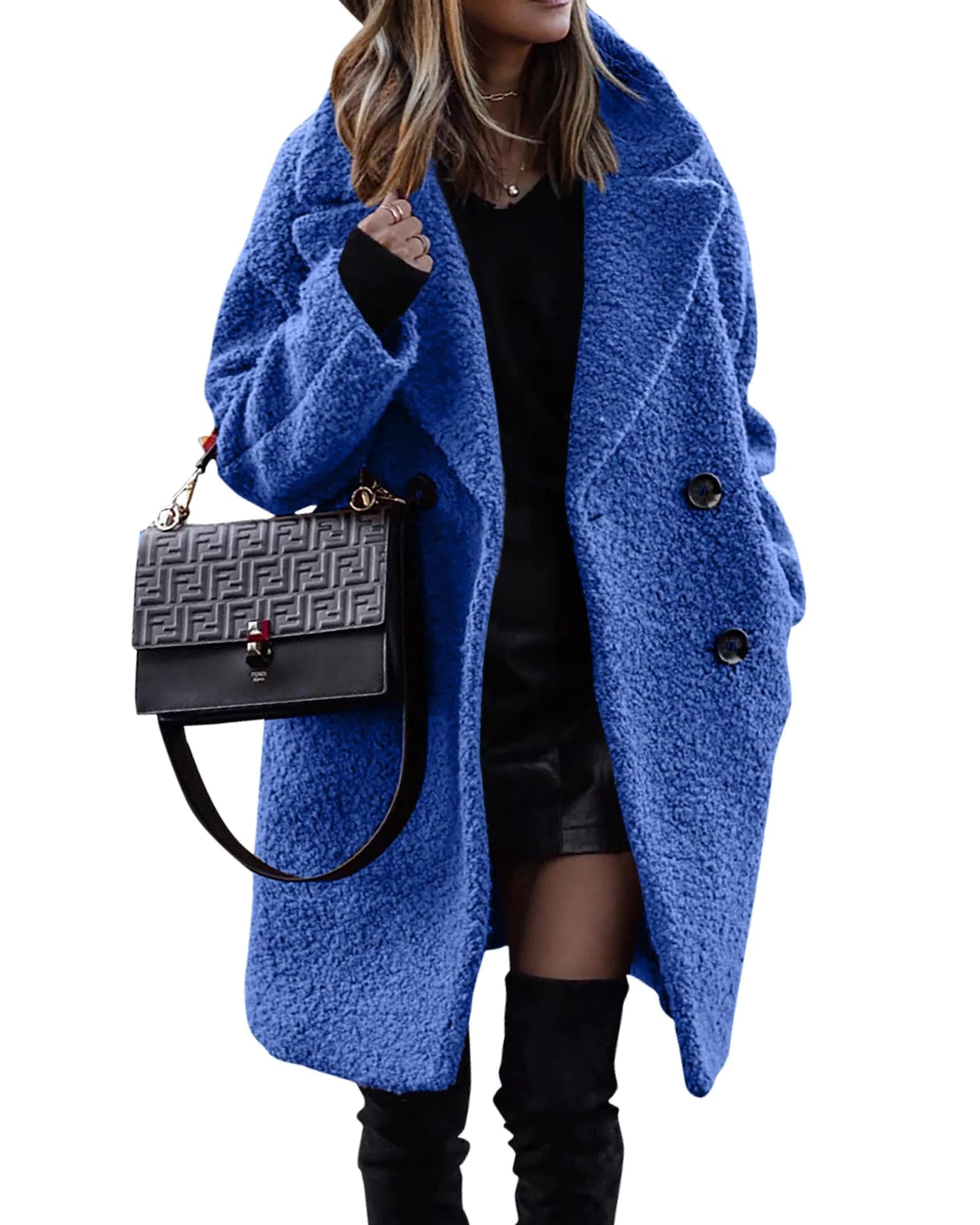 Women's Mid-Length Polar Fleece Winter Coat